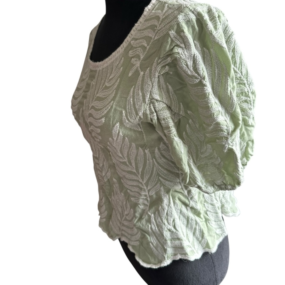 Solitaire Mint Green Top, Beige Embroidered Botanicals – Size - Picture 6 of 8